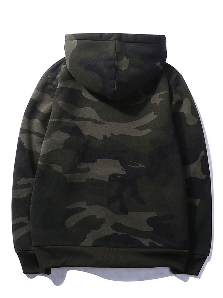 Kapuzenpullover mit Kordelzug und Camouflage-Muster