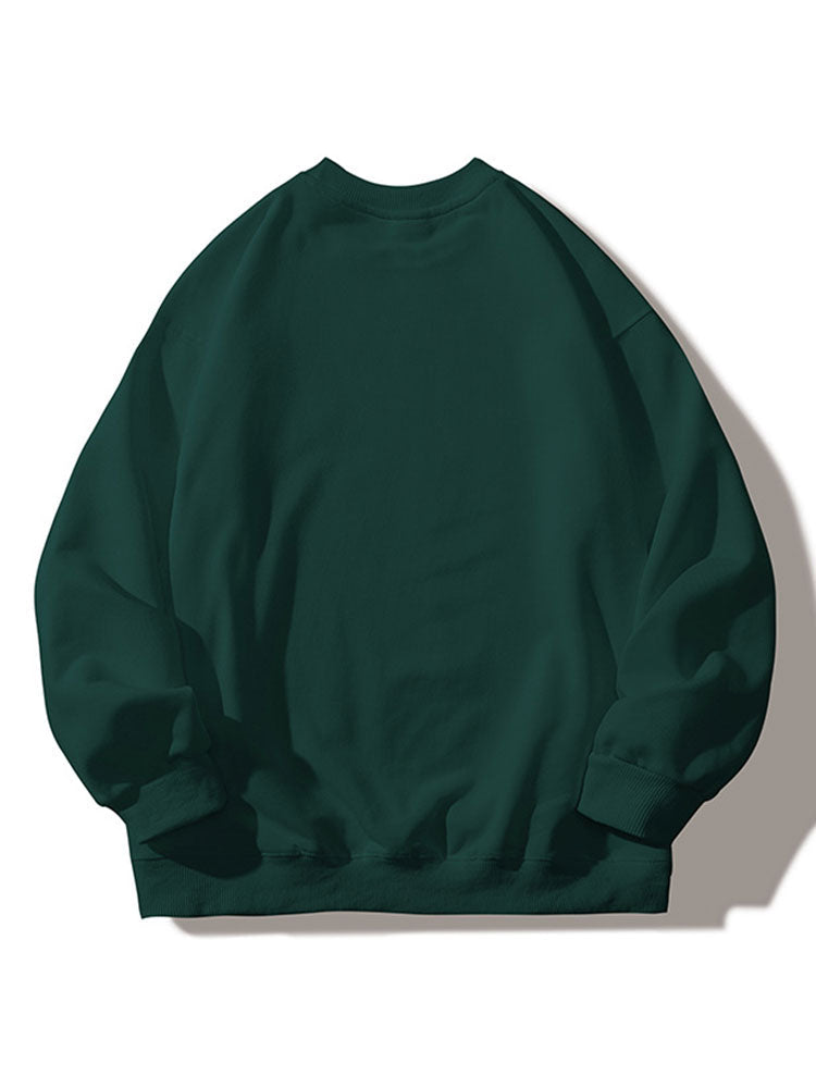 Melted Bear Print Crew Neck Relaxed Sweatshirt