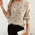 Annette | Gepunkteter Pullover mit Rundhalsausschnitt
