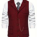 Silas | Herringbone Single-Breasted Waistcoat