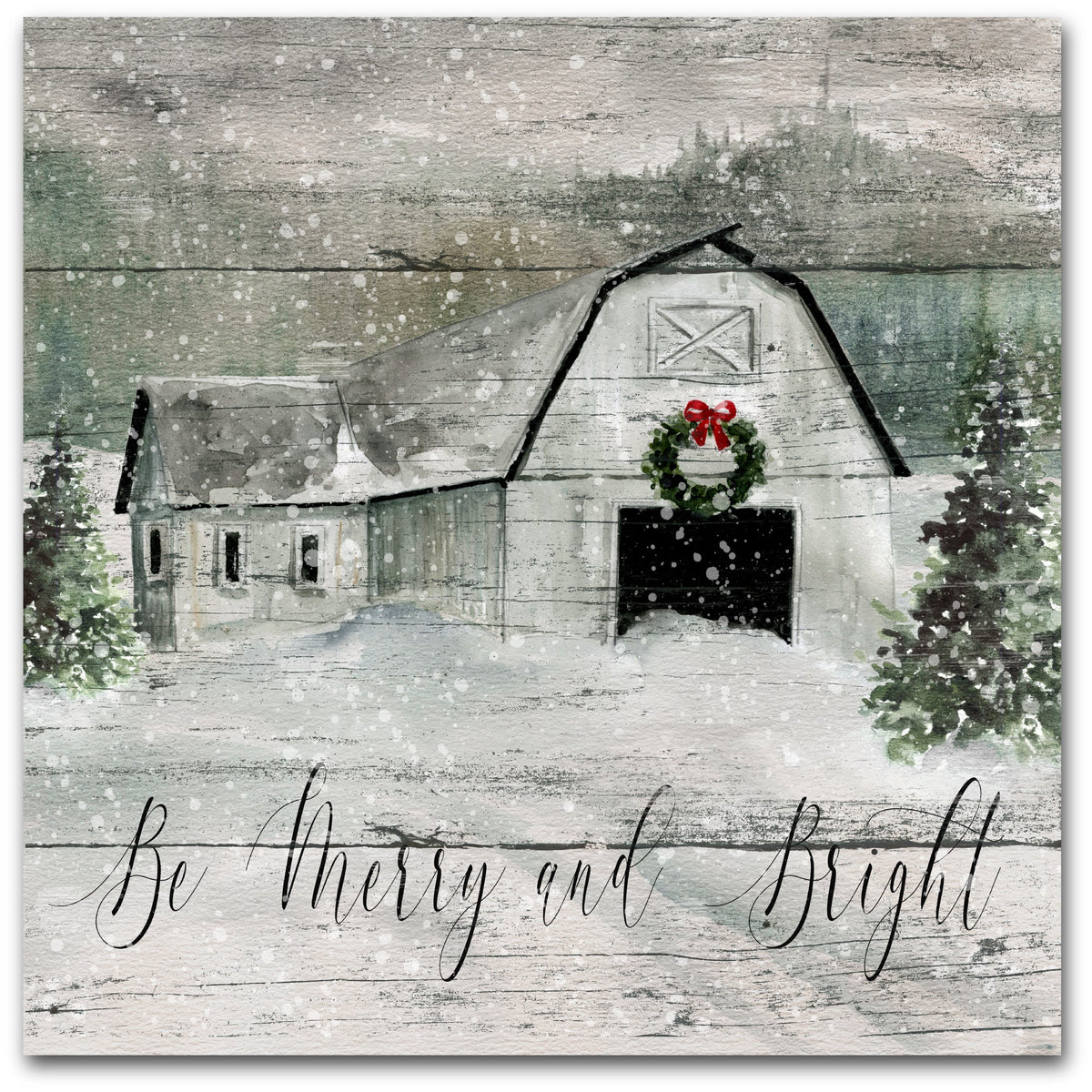 Merry and Bright Barn Gallery-Wrapped Canvas Wall Art