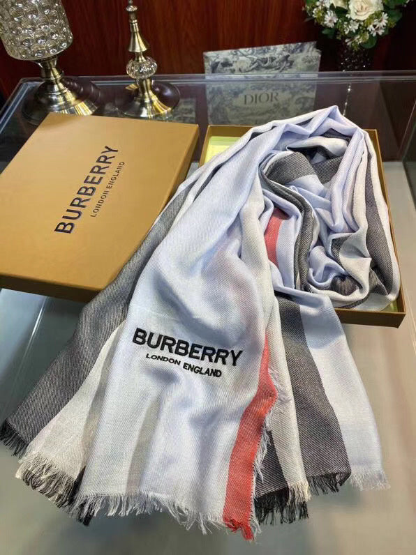 Burberry London England Logo Stripe Scarf