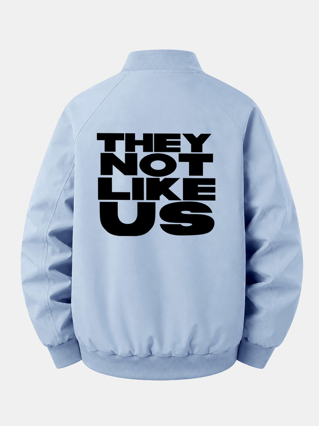 Relax Fit They Not Like Us Print Zip-Up Bomber Jacket