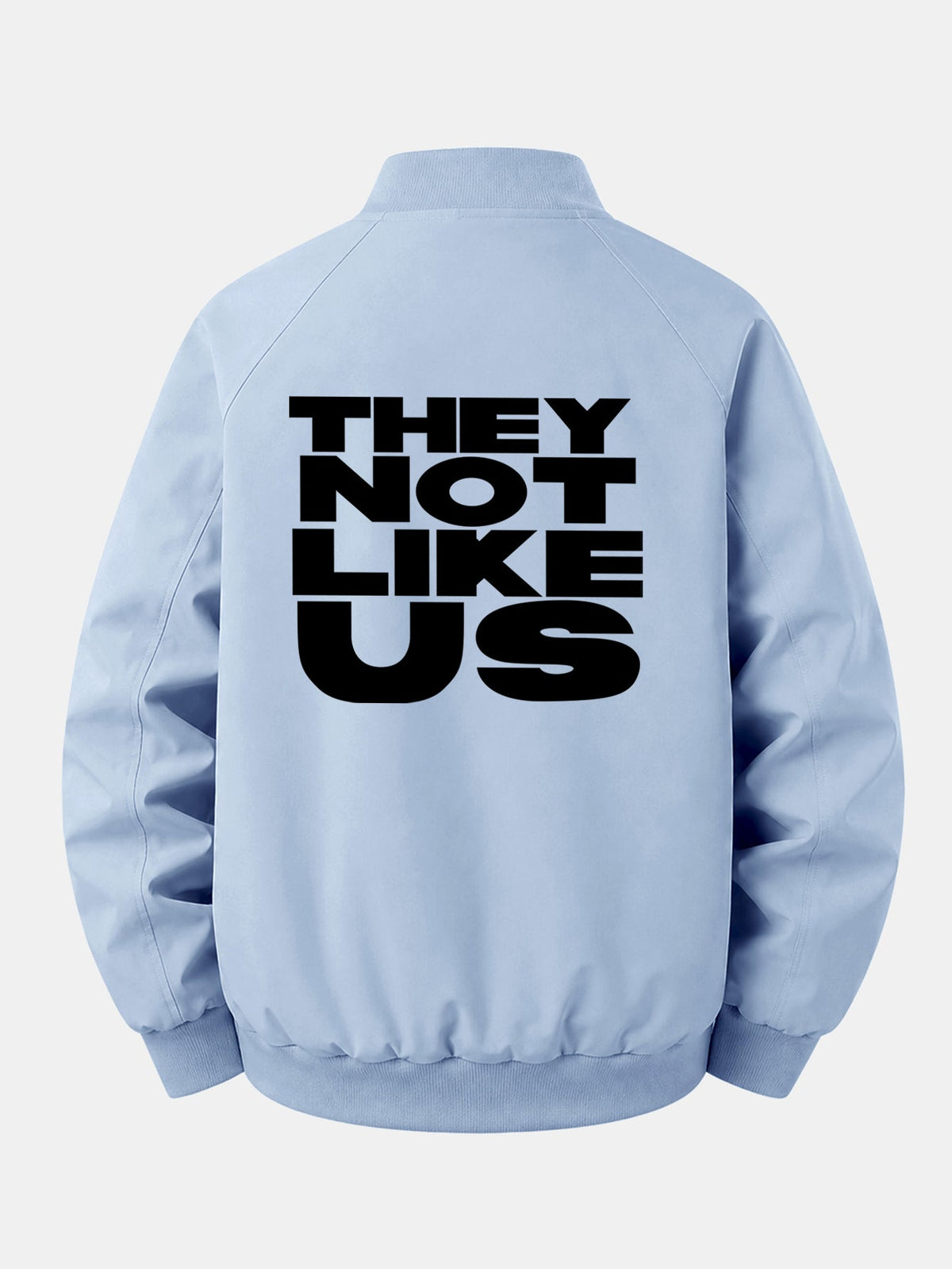 Relax Fit They Not Like Us Print Zip-Up Bomber Jacket