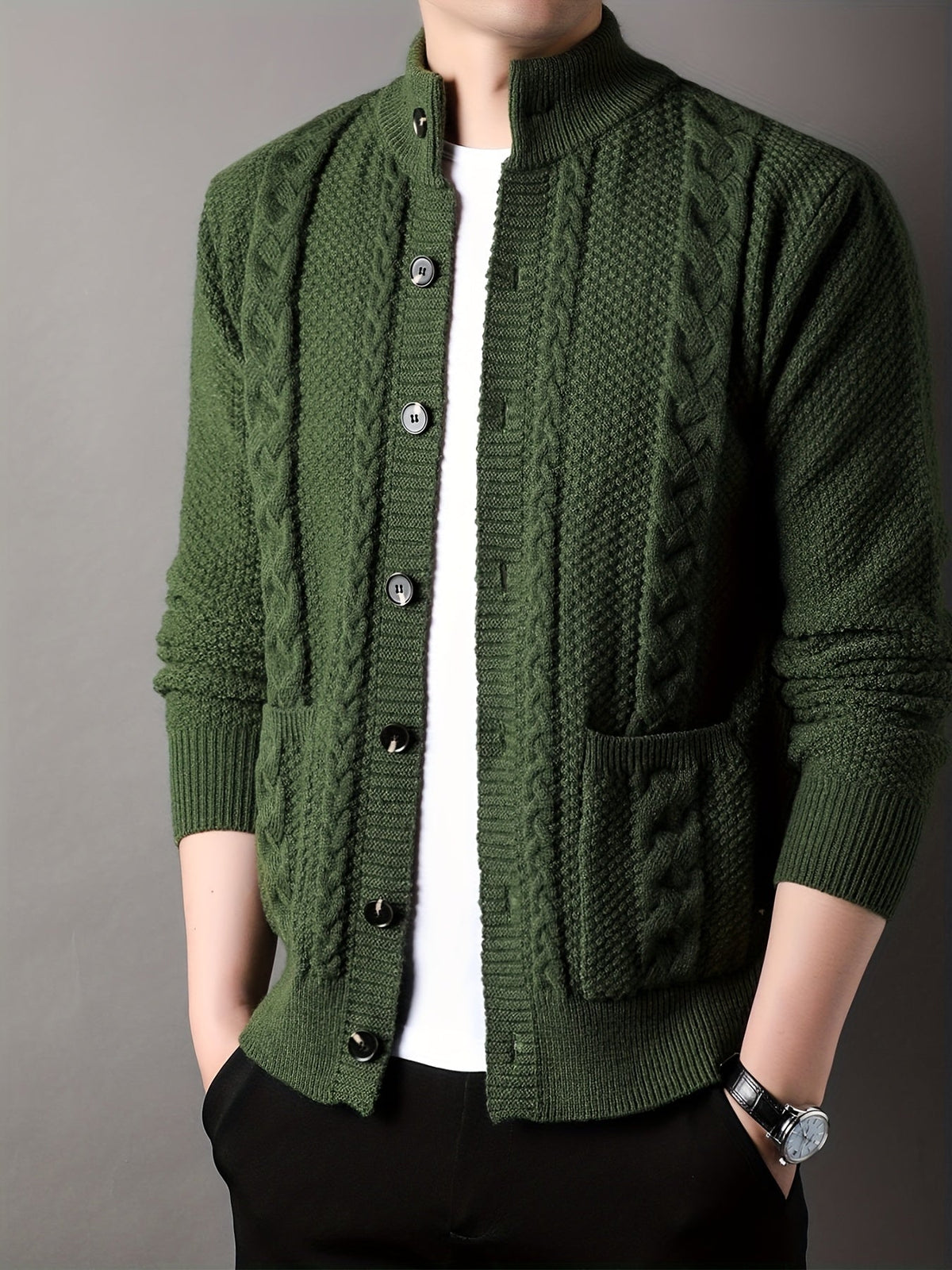 Percival | Textured Button-Front Cardigan
