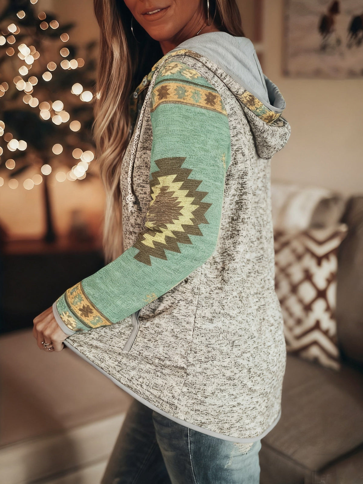 Serena | Hoodie mit Druckknöpfen im Western-Stil