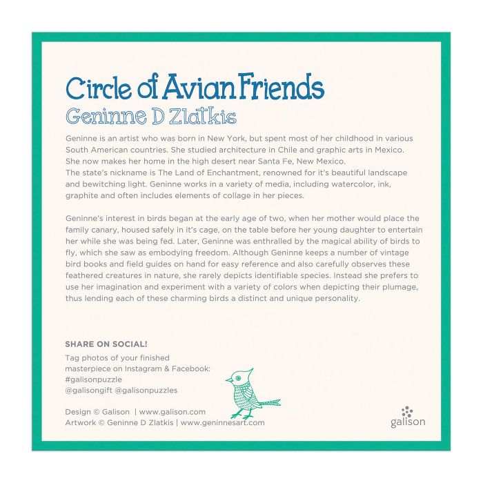 Galison Circle of Avian Friends Round Puzzle 1000pcs