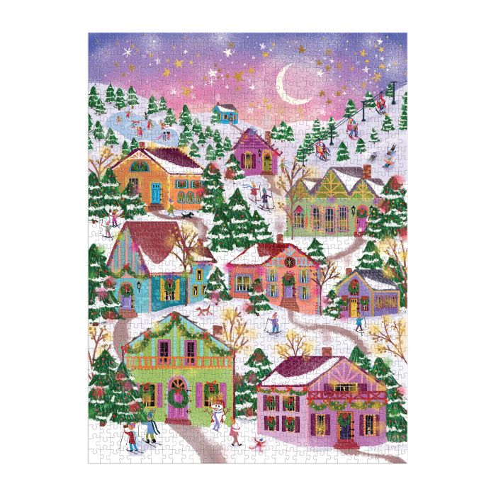 Galison Joy Laforme Snowcap Village Puzzle 1000pcs