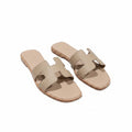Hermès Oran Flat Sandals — Etoupe Beige