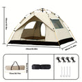 Camping Tent, One-to-Three or Three-to-Four-Person Pop-Up Outdoor Shelter with Dual Doors for Camp Setup
