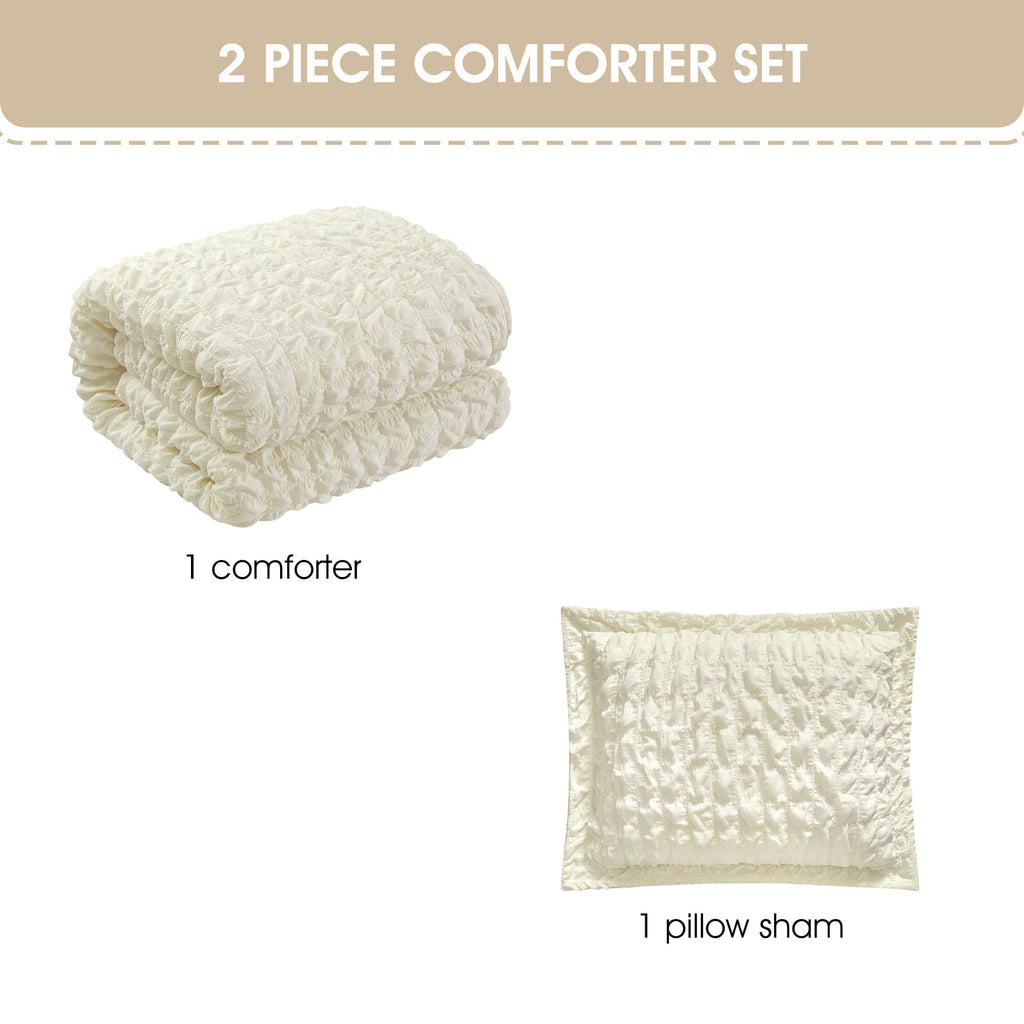 Nanshing Dolton Seersucker Microfiber Stiching 3 Piece Comforter Set