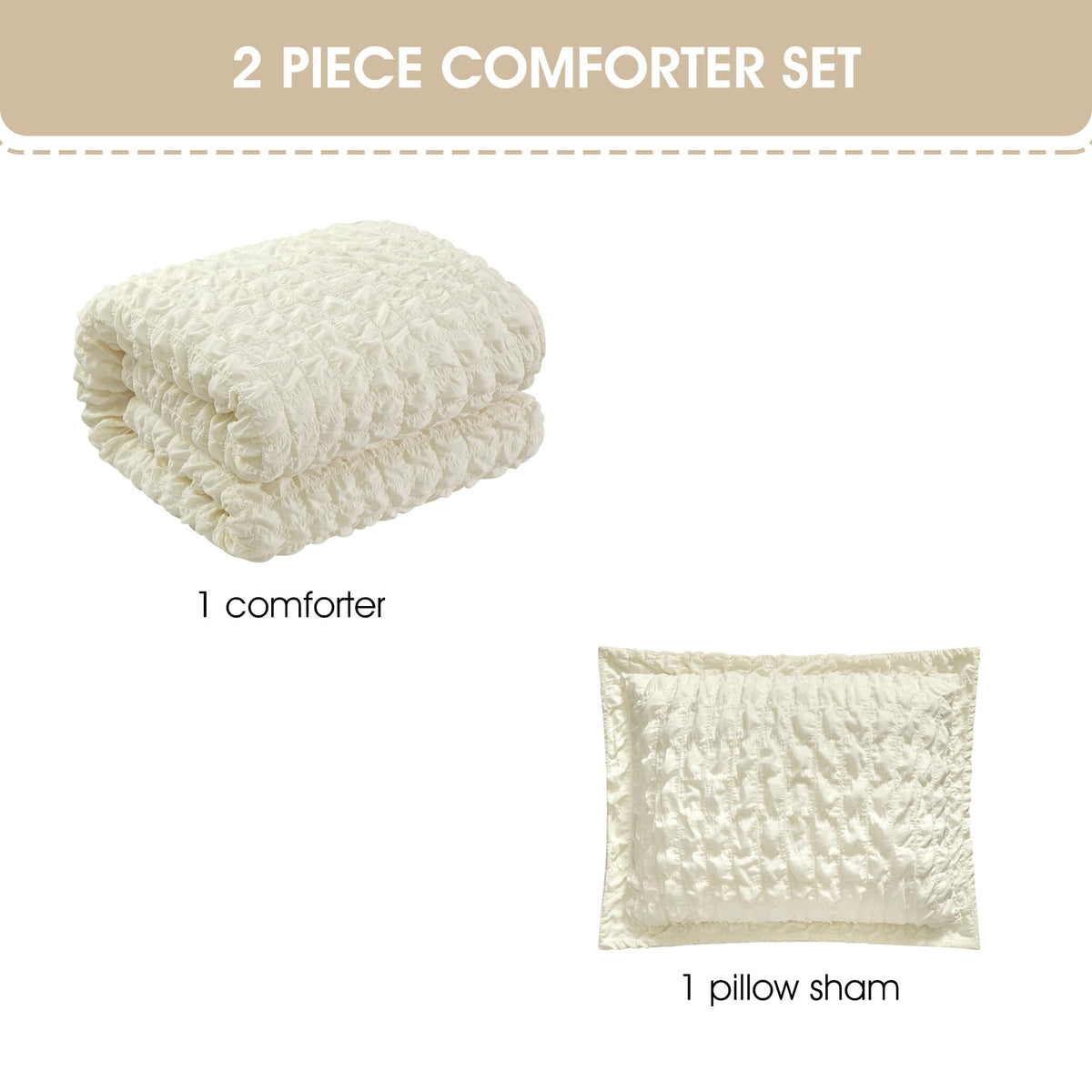 Nanshing Dolton Seersucker Microfiber Stiching 3 Piece Comforter Set