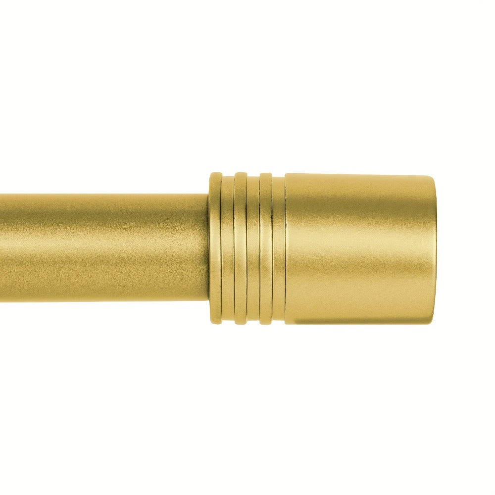 Curtain Rod, One-Inch Adjustable Rounded Cup Finials in Black, Brushed Nickel or Gold Finish, One-Inch Adjustable