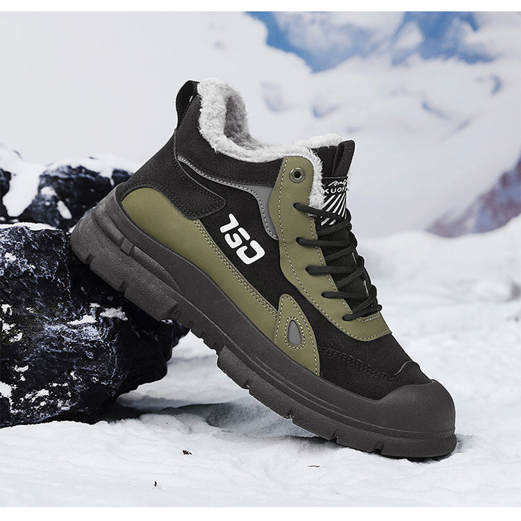 Men's Winter Fleece-Lined Martin Boots Anti-Slip Snow Outdoor Wear