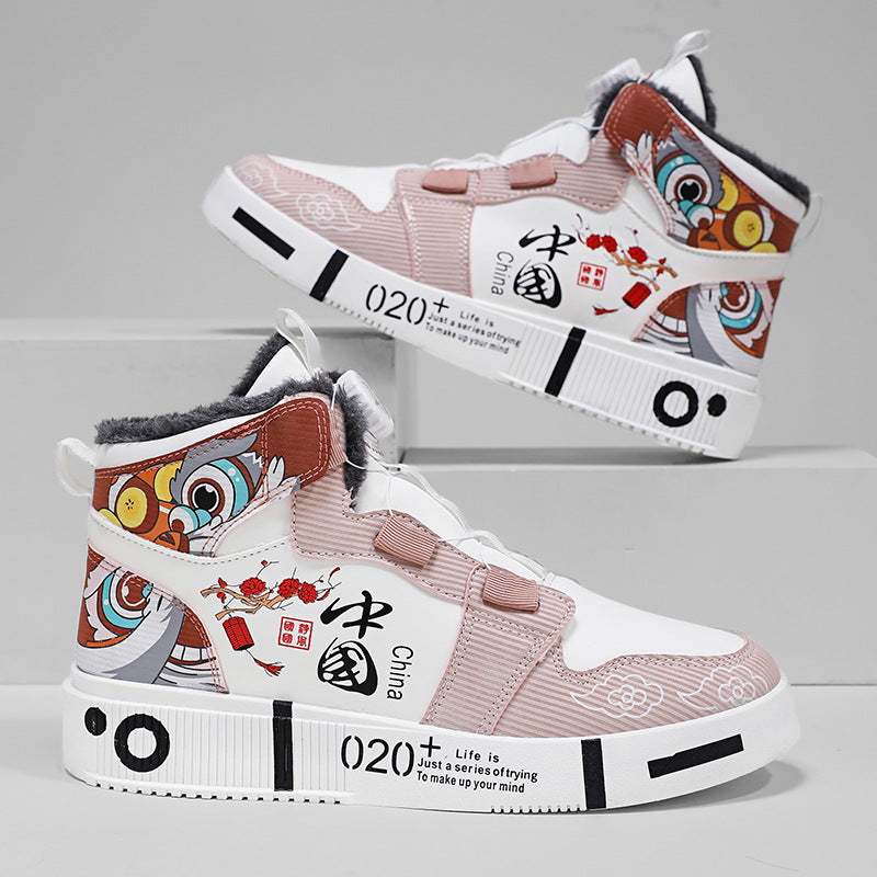 Herren-Herbst-High-Top-Freizeitsportschuhe mit rutschfester Sohle für den Alltag
