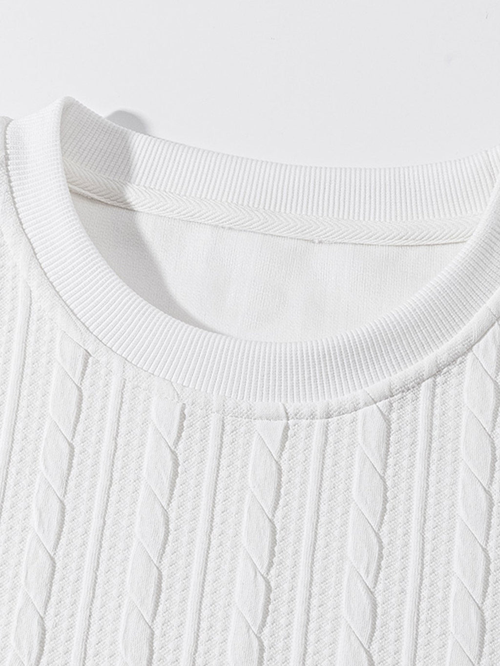 Relax Fit Twist Jacquard Crew Neck Sweatshirt