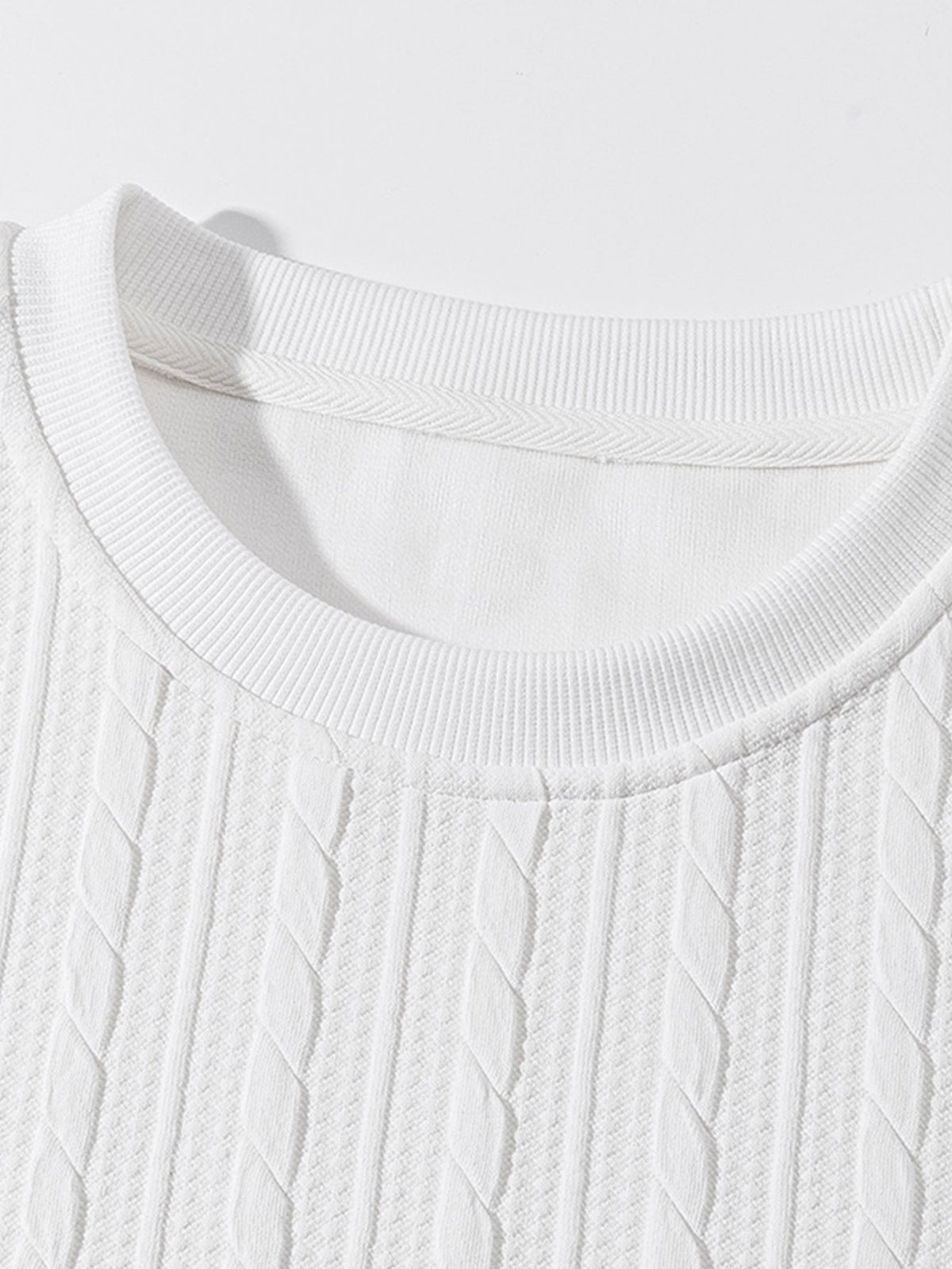Relax Fit Twist Jacquard Crew Neck Sweatshirt