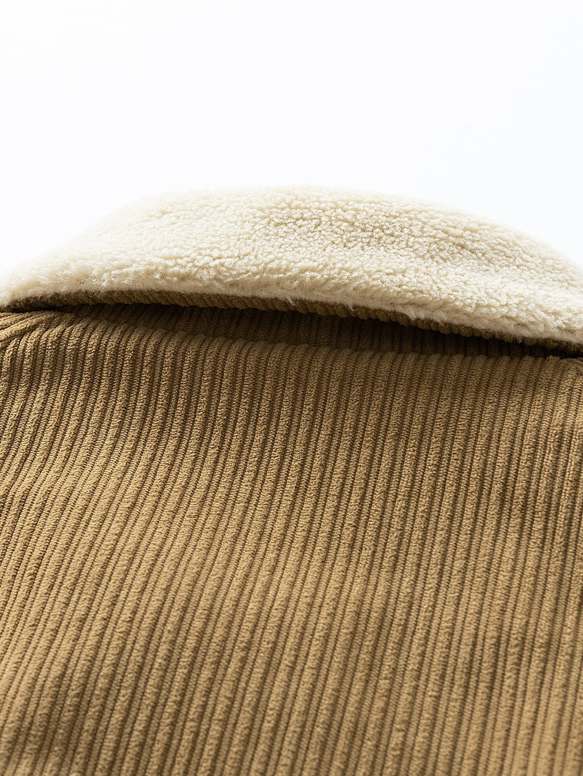 Teddy Lined Corduroy Zipper Jacket