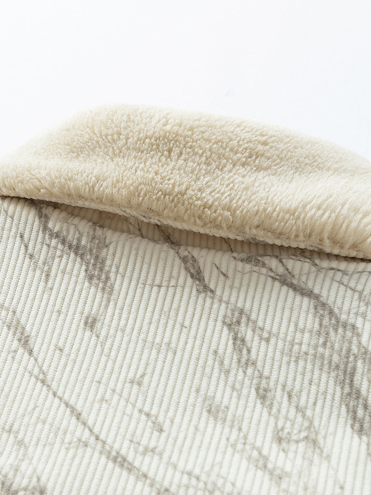 Sherpa-Lined Marble Print Corduroy Jacket
