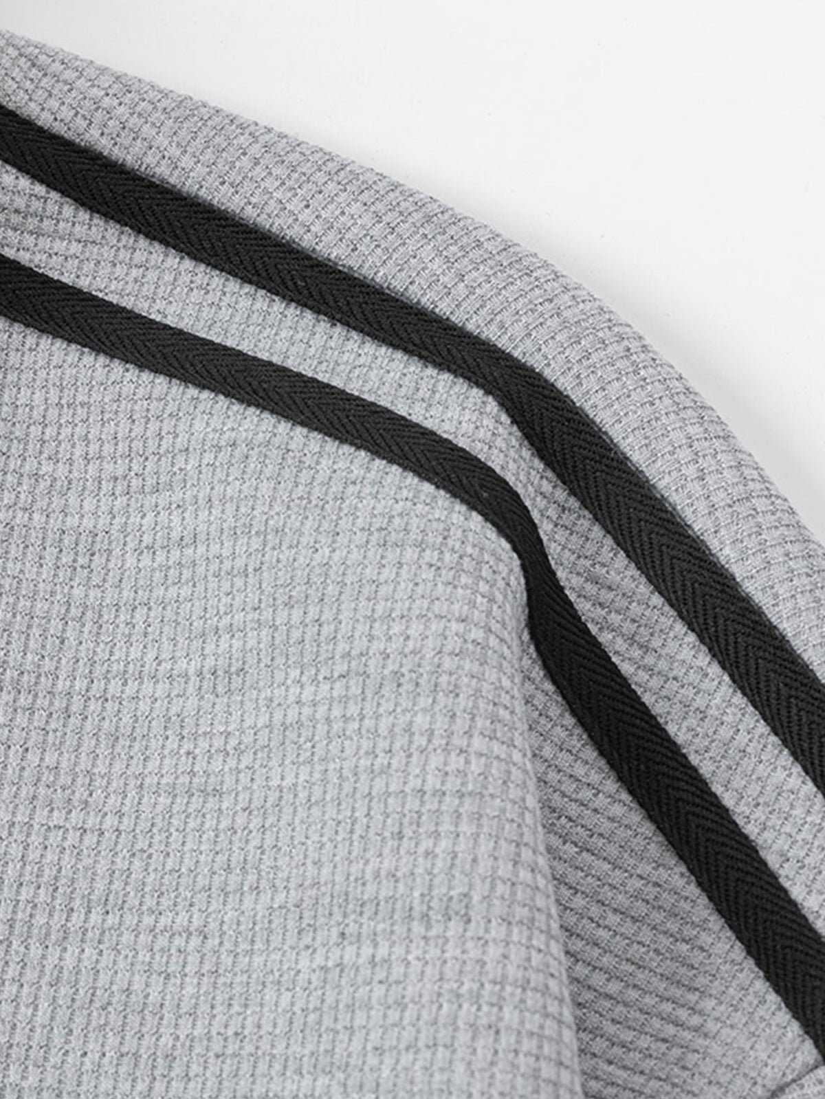 Vintage Waffle Knit Stripe Zip Up Jacket