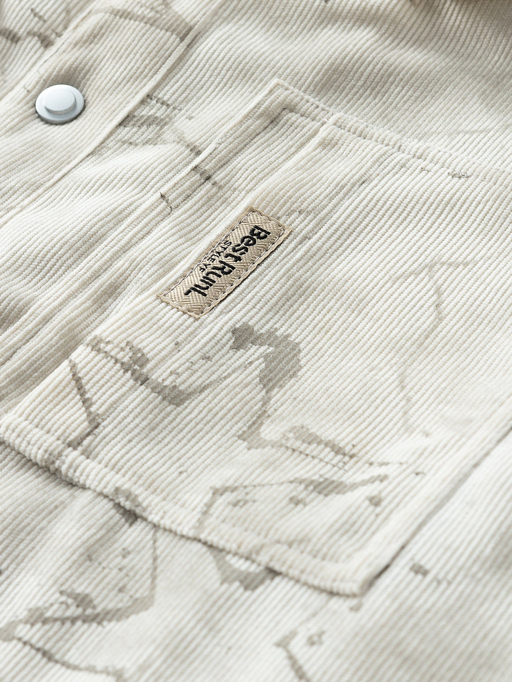 Teddy Lined Star Print Corduroy  Jacket