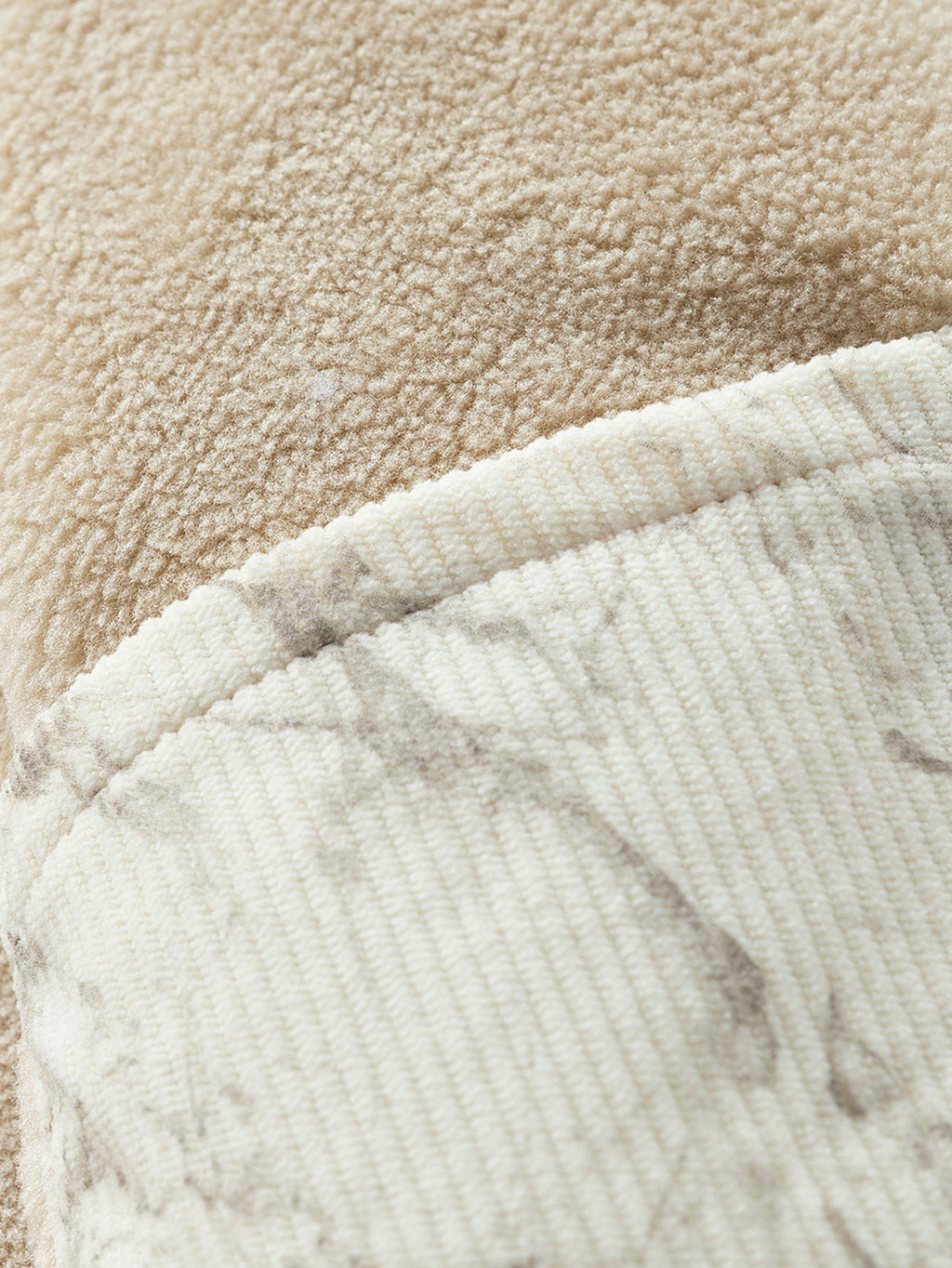 Sherpa-Lined Marble Print Corduroy Jacket
