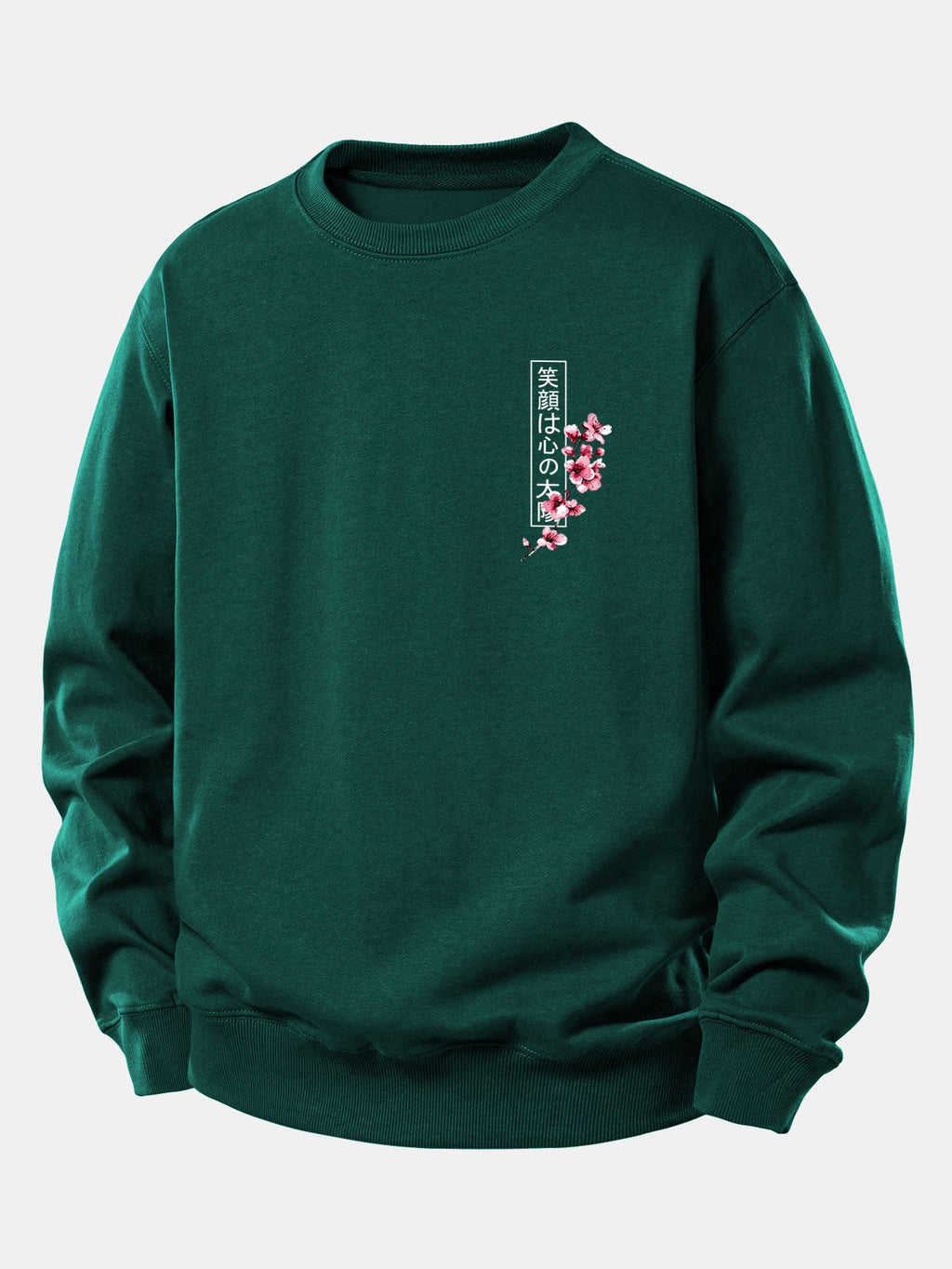 Japanese Samurai Katana Koi Fish Sakura Print Relax Fit Sweatshirt