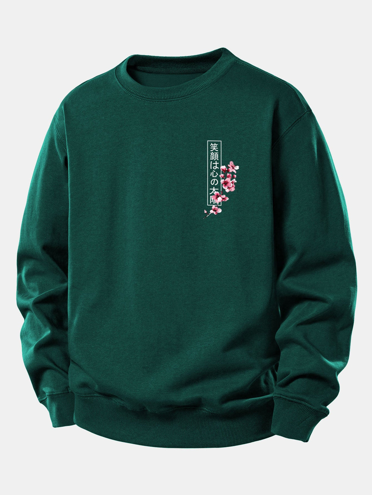 Japanese Samurai Katana Koi Fish Sakura Print Relax Fit Sweatshirt