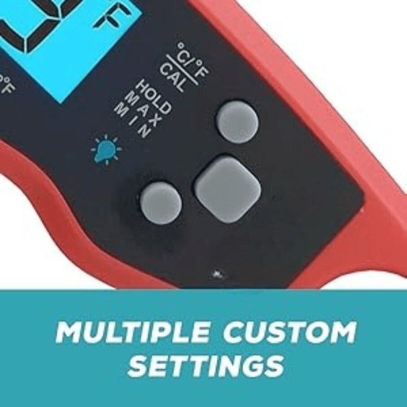 Digital Food Thermometer in a Folding Design with a Backlit Display and a Calibration Mode