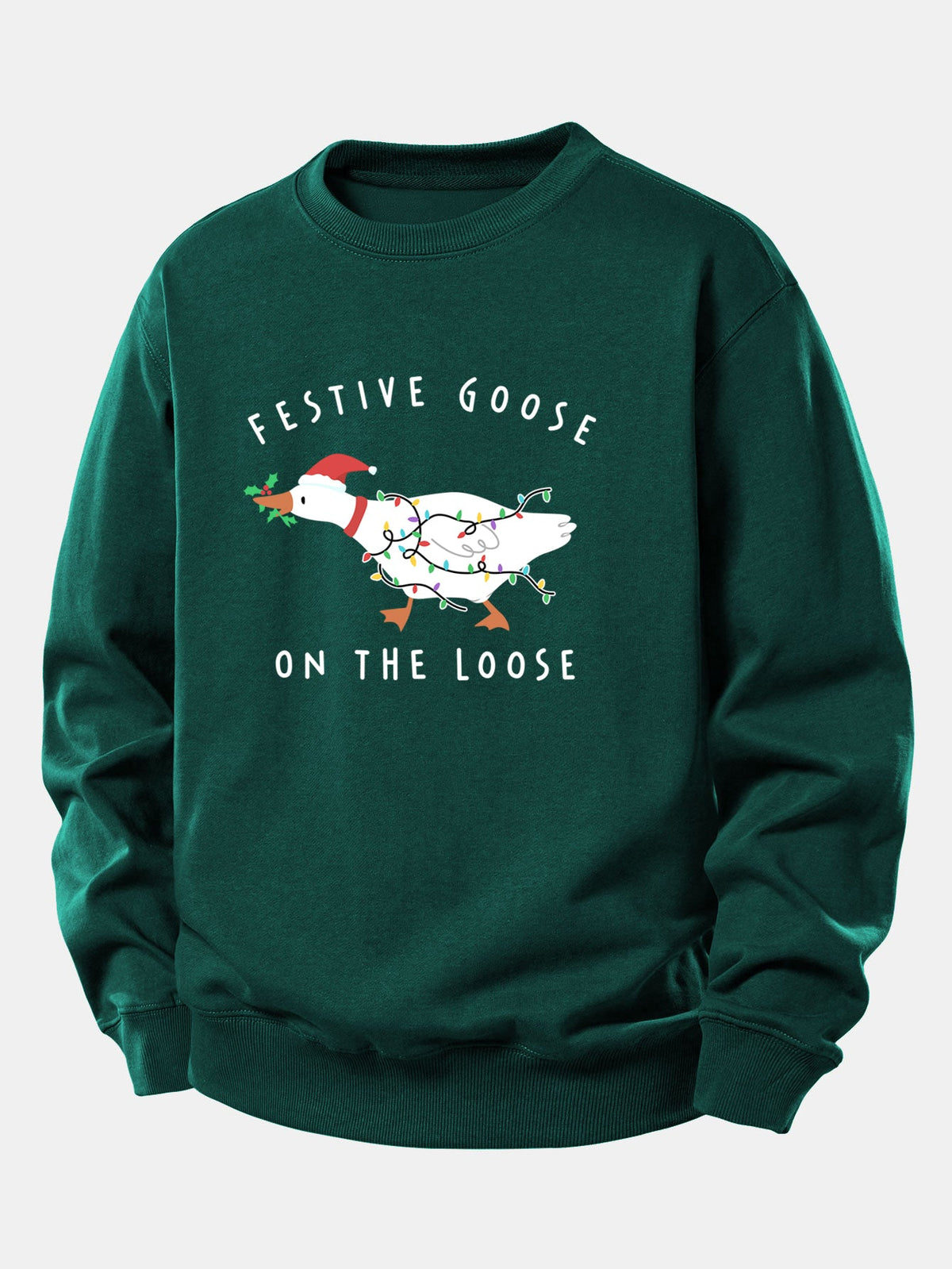 Christmas Goose Print Relax Fit Sweatshirt