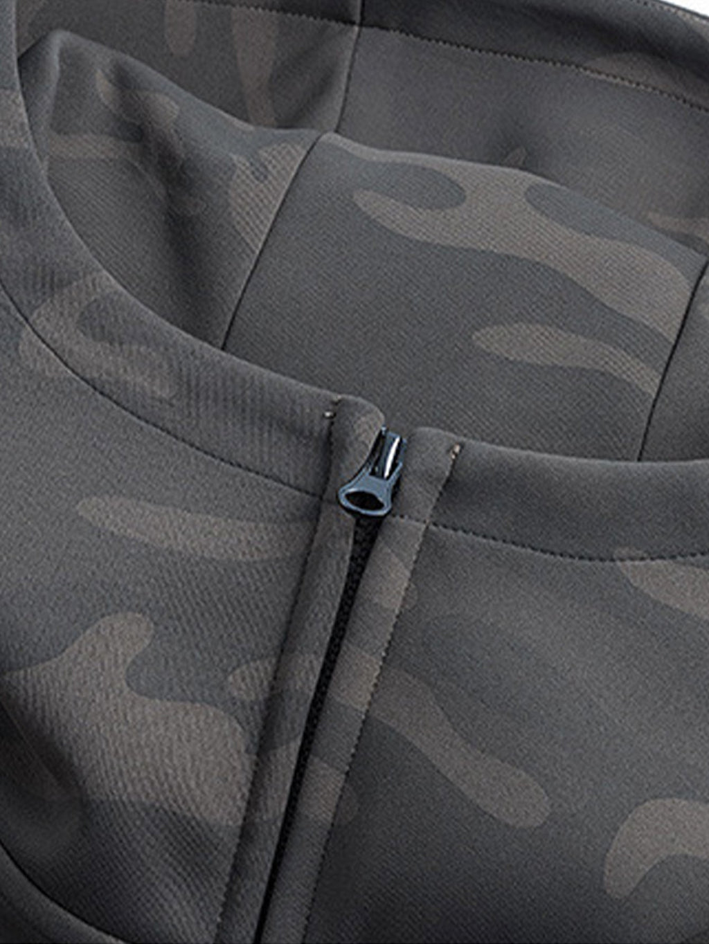 Camouflage Zip-Up Hooded Jacket