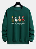 Christmas Duck Print Relax Fit Sweatshirt