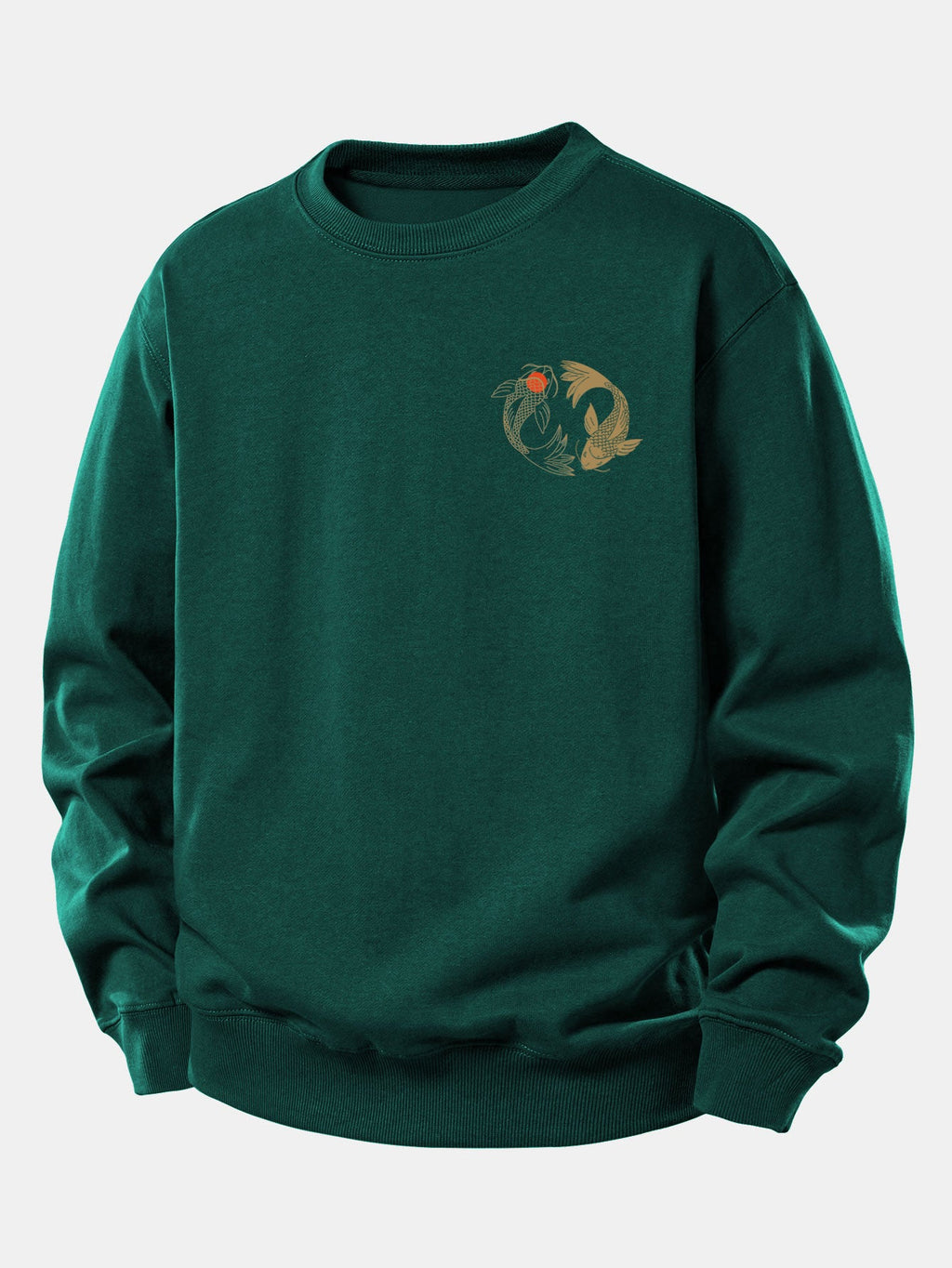 Japanese Koi Print Relax Fit Sweatshirt