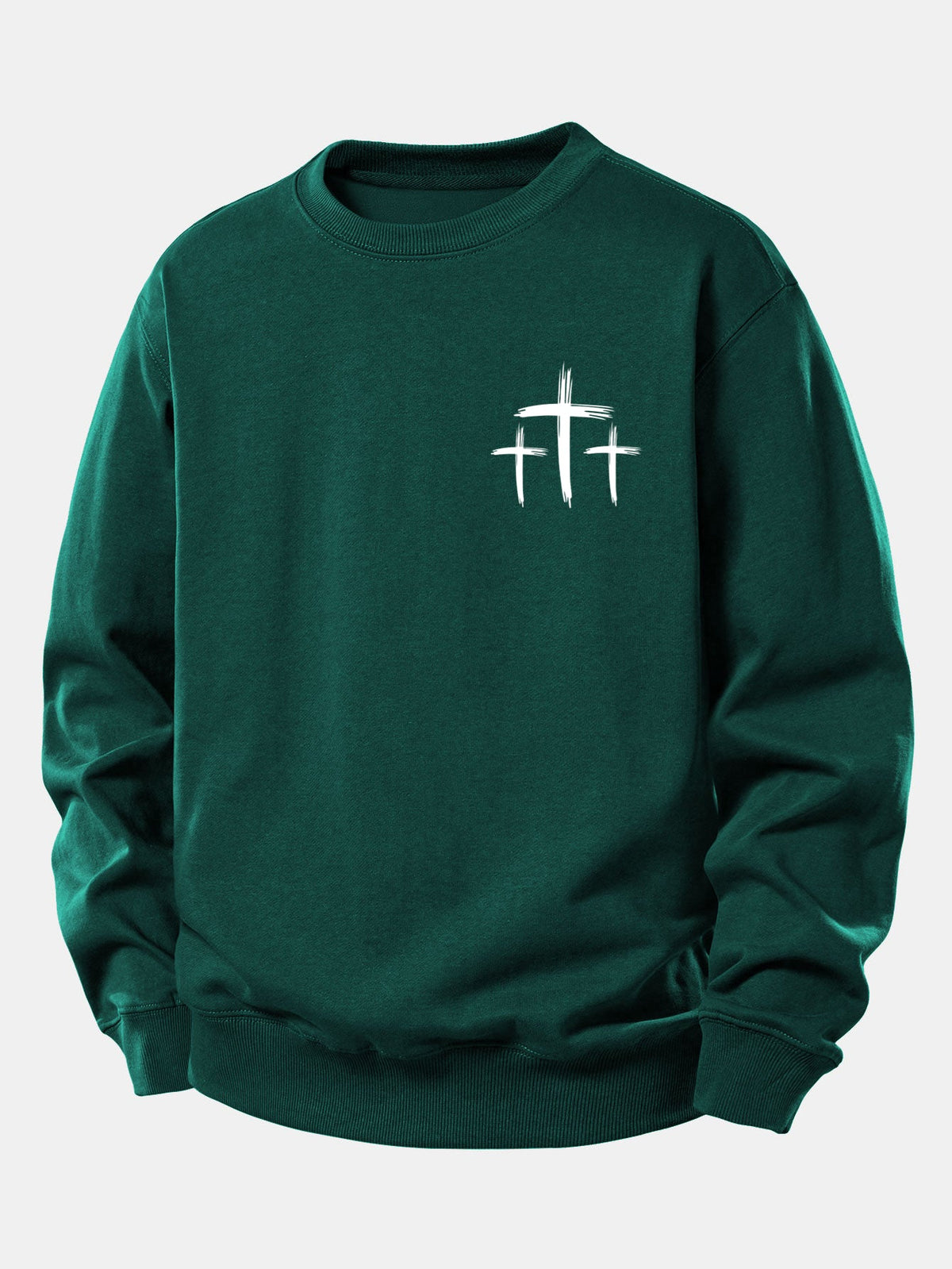 Faith Over Fear Cross Print Relax Fit Sweatshirt