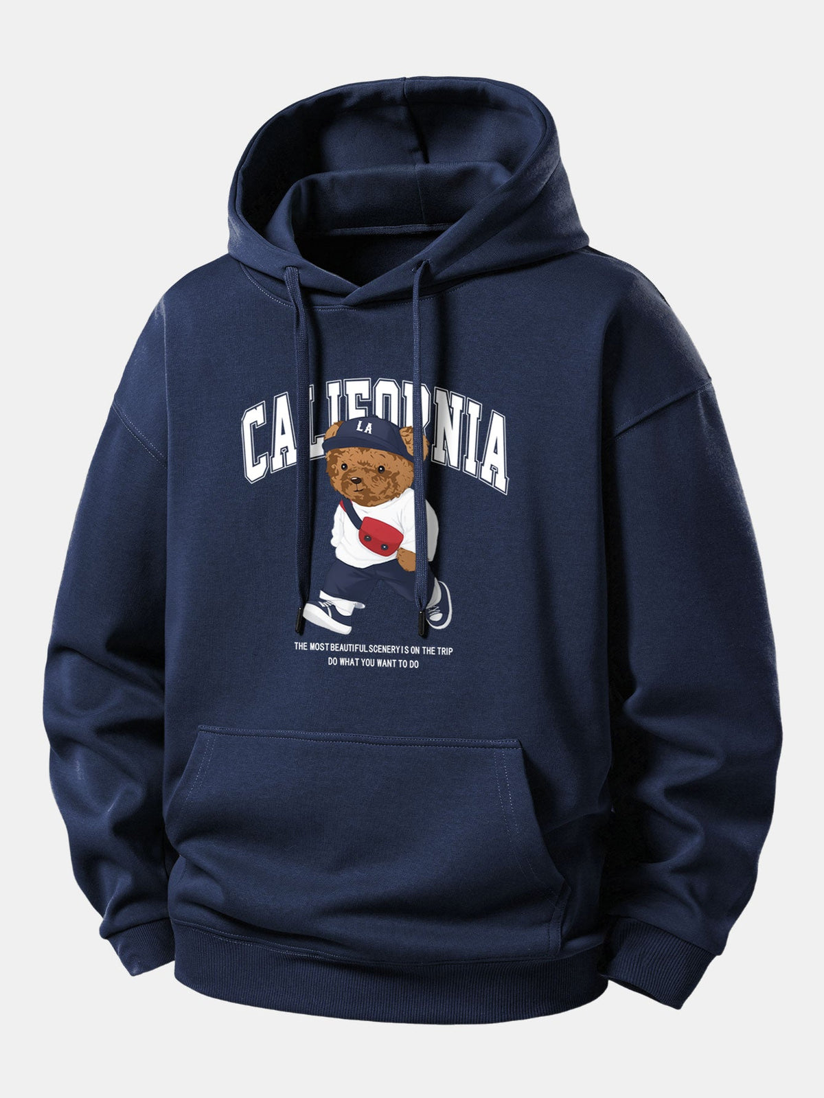California Bear Print Relax Fit Hoodie