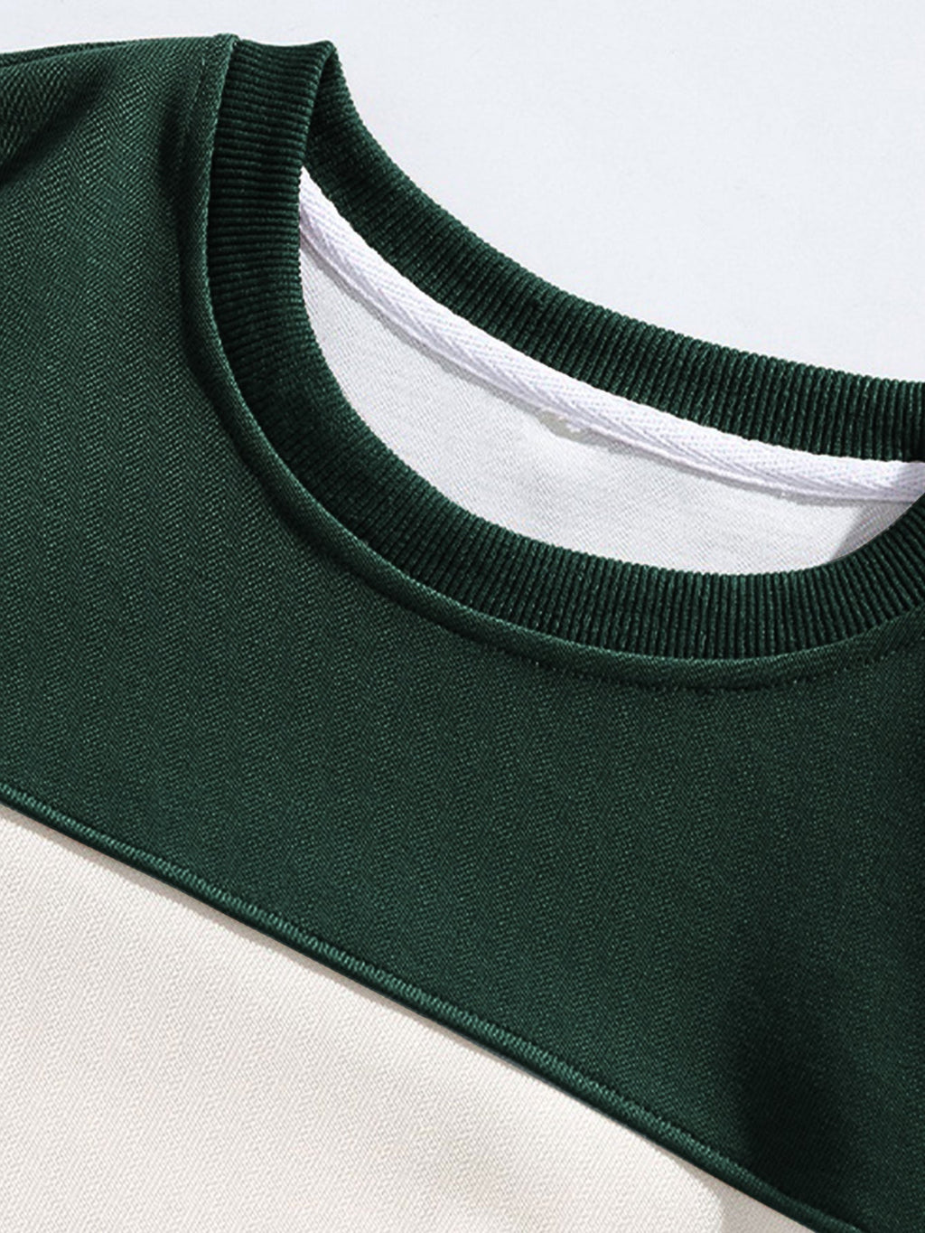 Relax Fit Color Block Crew Neck Sweatshirt