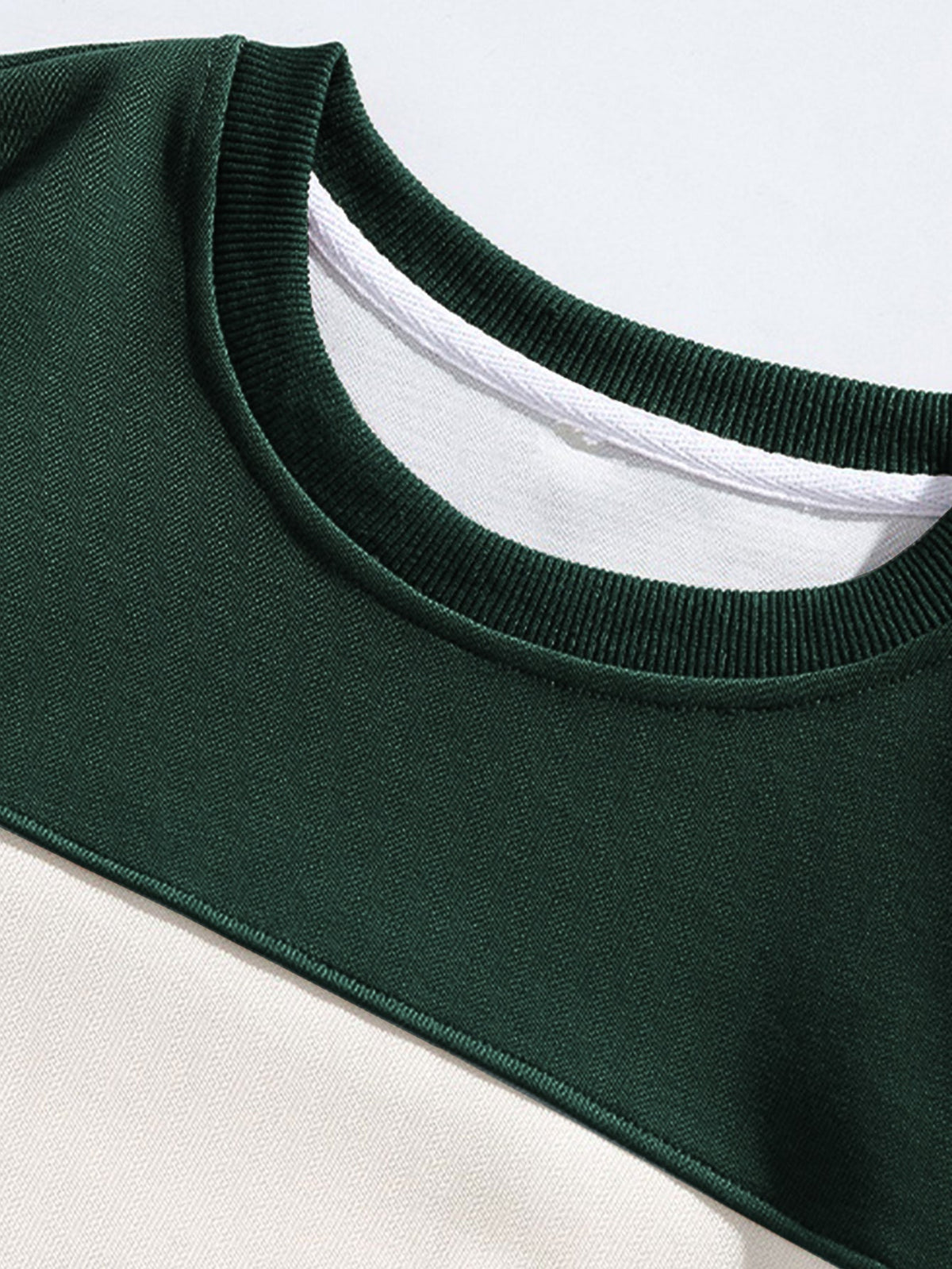 Relax Fit Color Block Crew Neck Sweatshirt