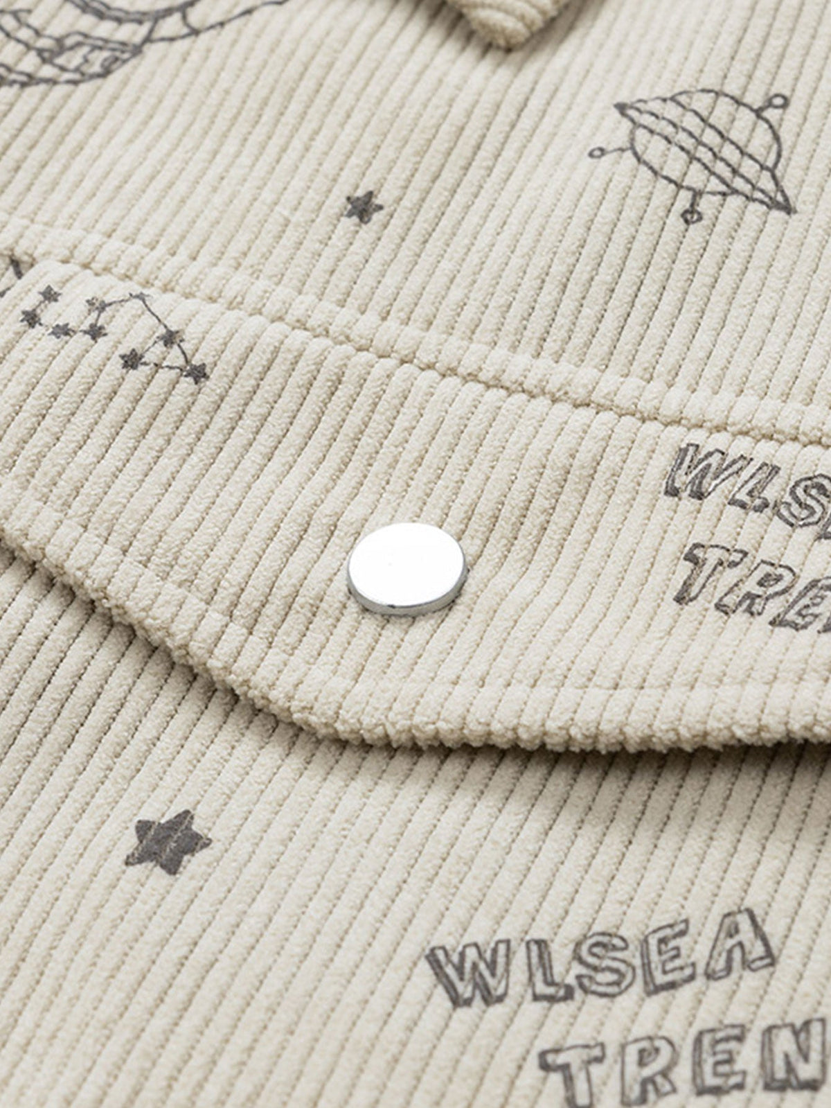 Astronaut Print Pocket Corduroy Jacket