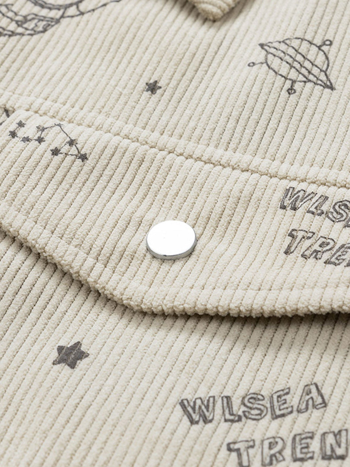 Astronaut Print Pocket Corduroy Jacket