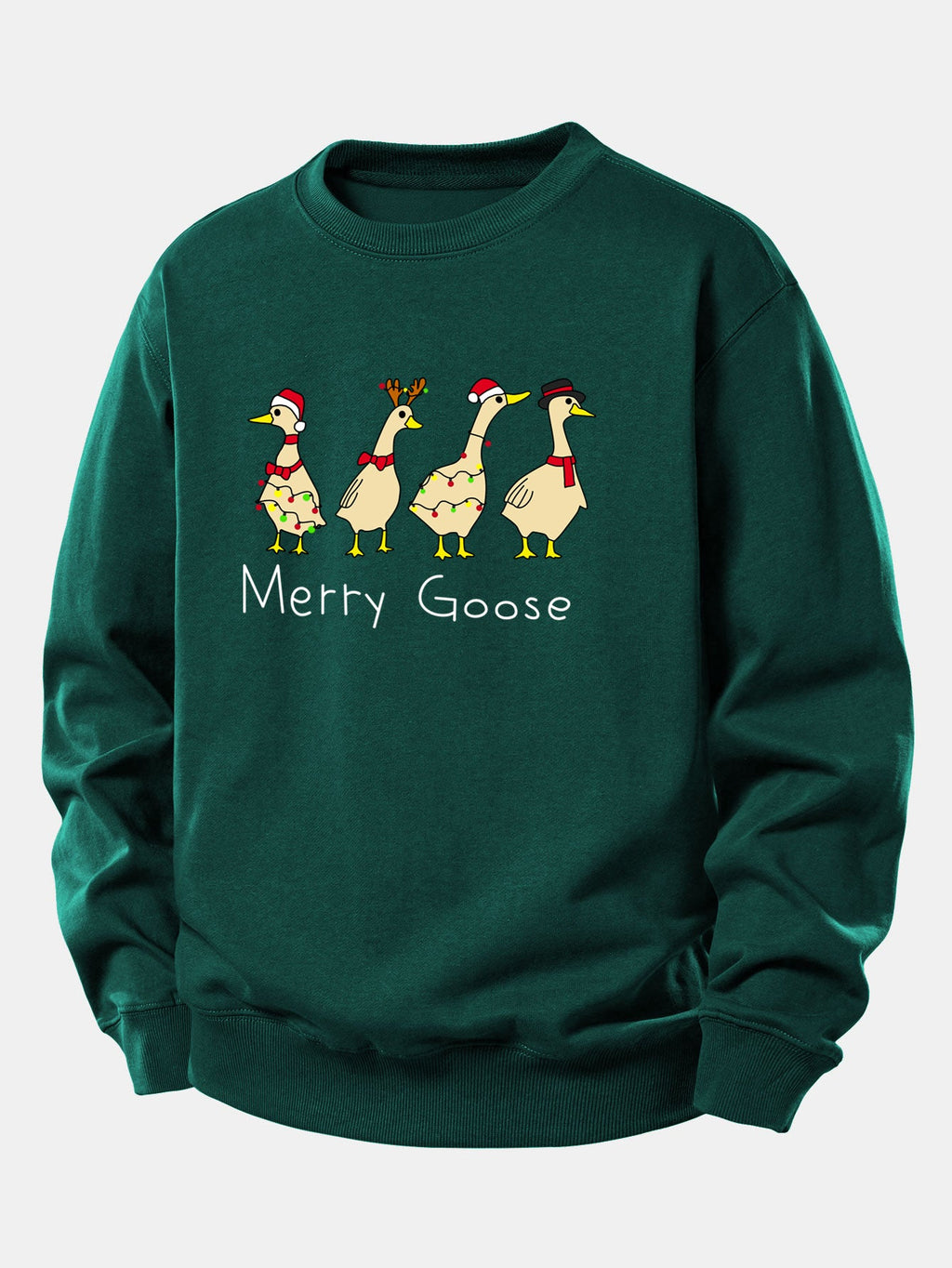 Christmas Duck Print Relax Fit Sweatshirt