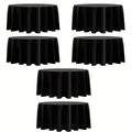 120 Inch Round Tablecloth Bulk Pack – Wrinkle-Free Table Cover for Wedding, Party, Christmas & Halloween, Black or White (6/12/18 Pack)