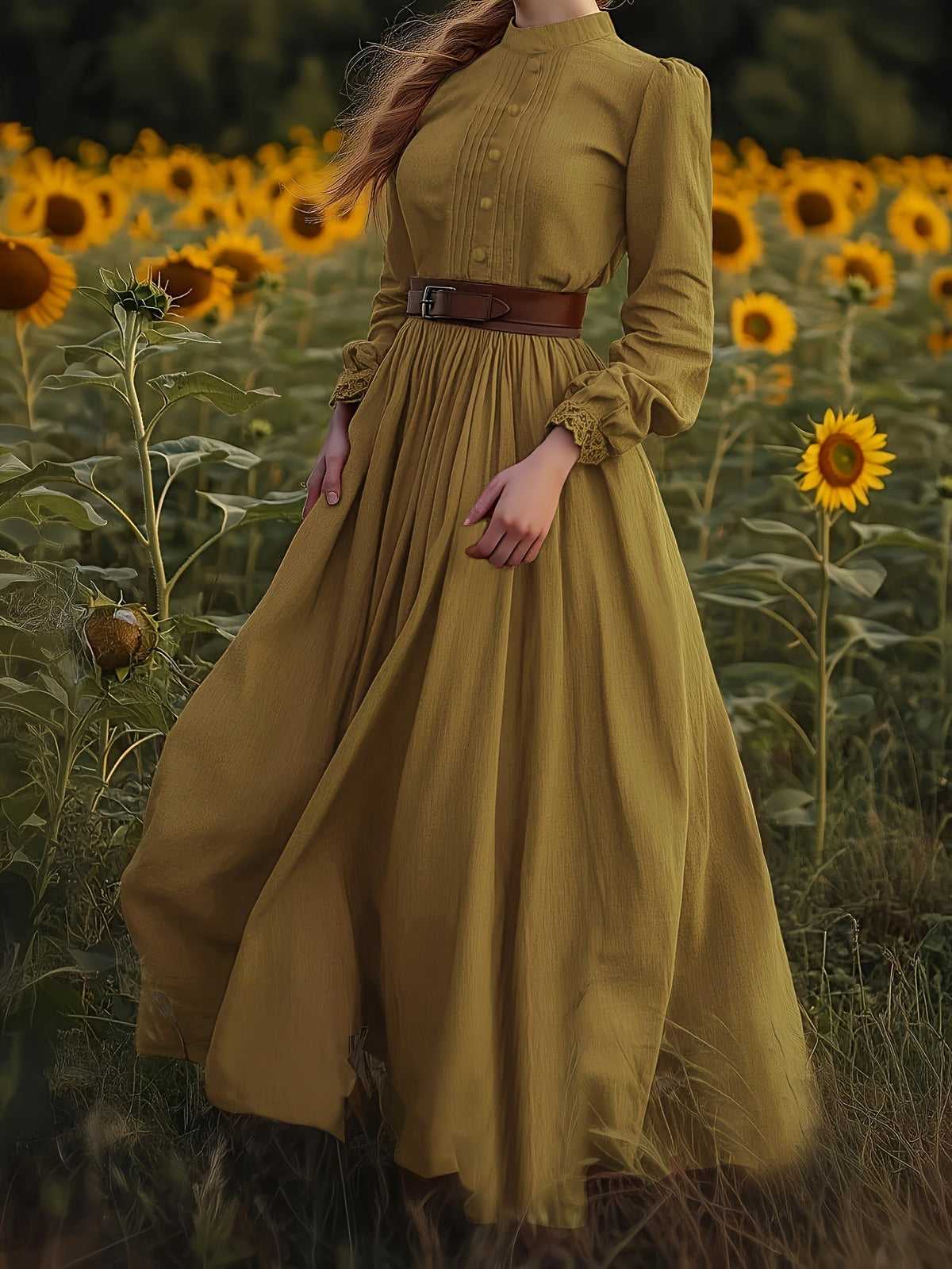 Susannah | Romantisches Maxikleid mit hohem Ausschnitt