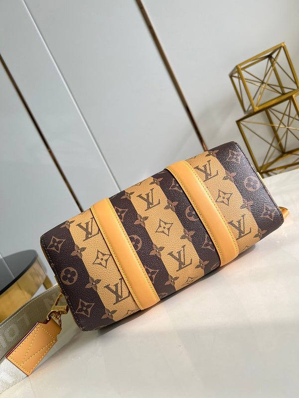 Louis Vuitton Soft Trunk Wearable Wallet – Monogram Stripe Louis Vuitton Made Yellow Heart Patch