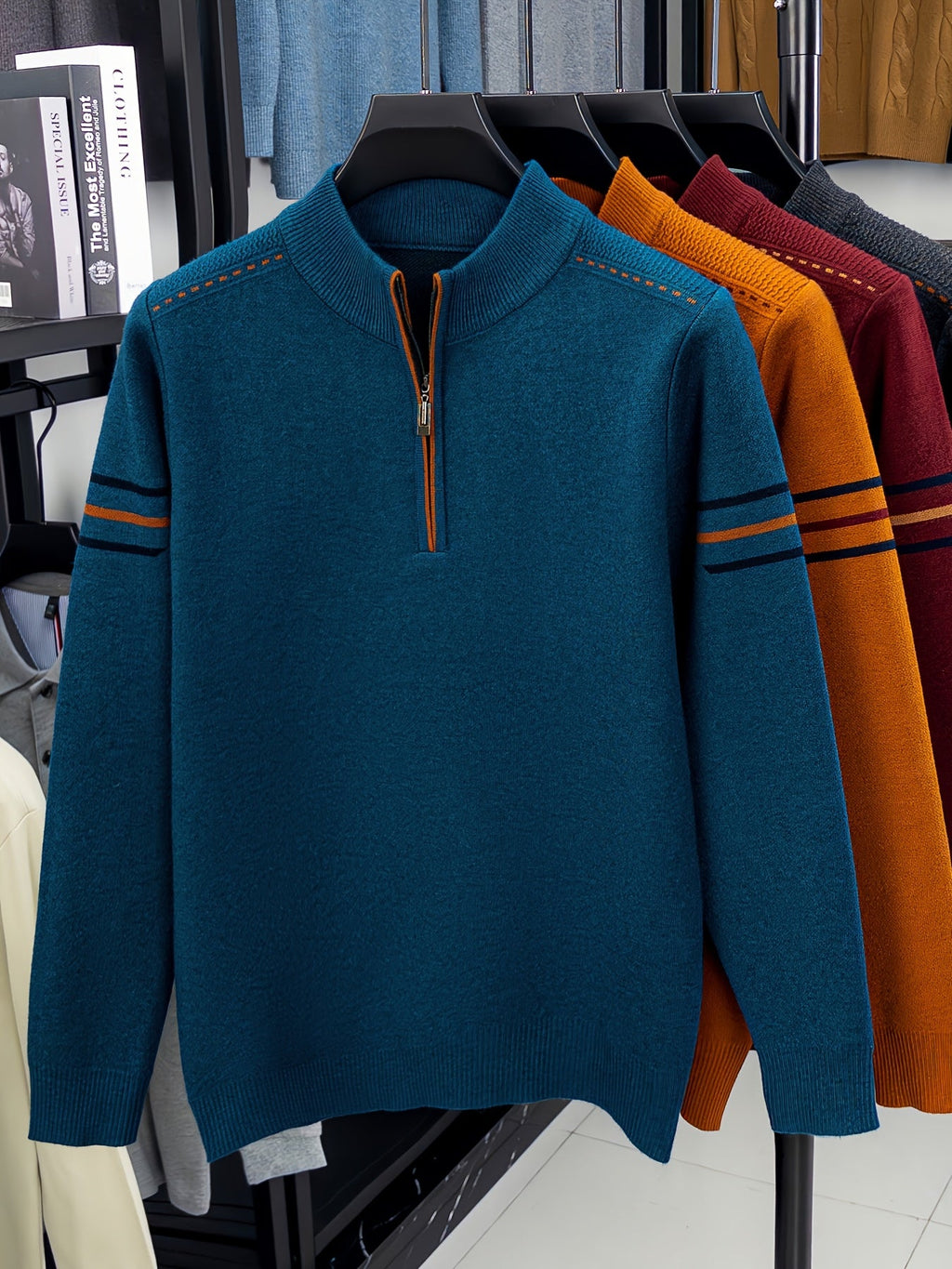 Alden | Strickpullover mit Reißverschlusskragen