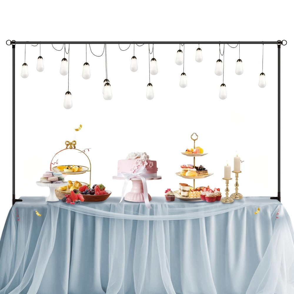 Table Balloon Arch Stand with Clamps & Adjustable Rod – Metal Backdrop Frame Kit for Wedding, Birthday, Baby Shower, Halloween, Christmas & Party Decorations