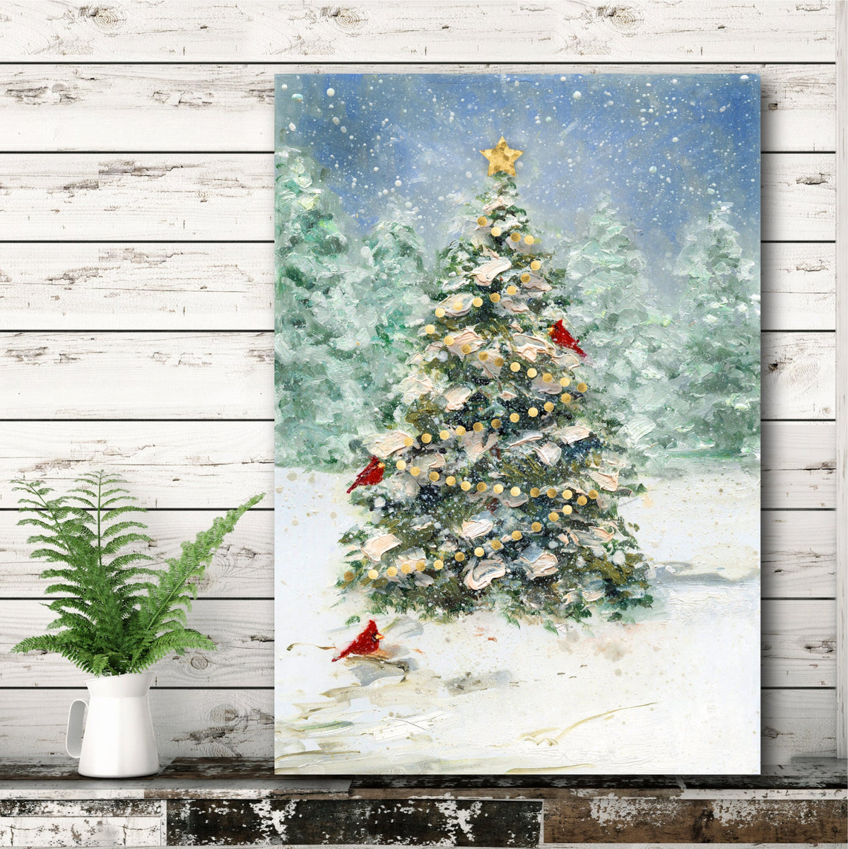 Cardinals and Christmas Gallery-Wrapped Canvas Wall Art