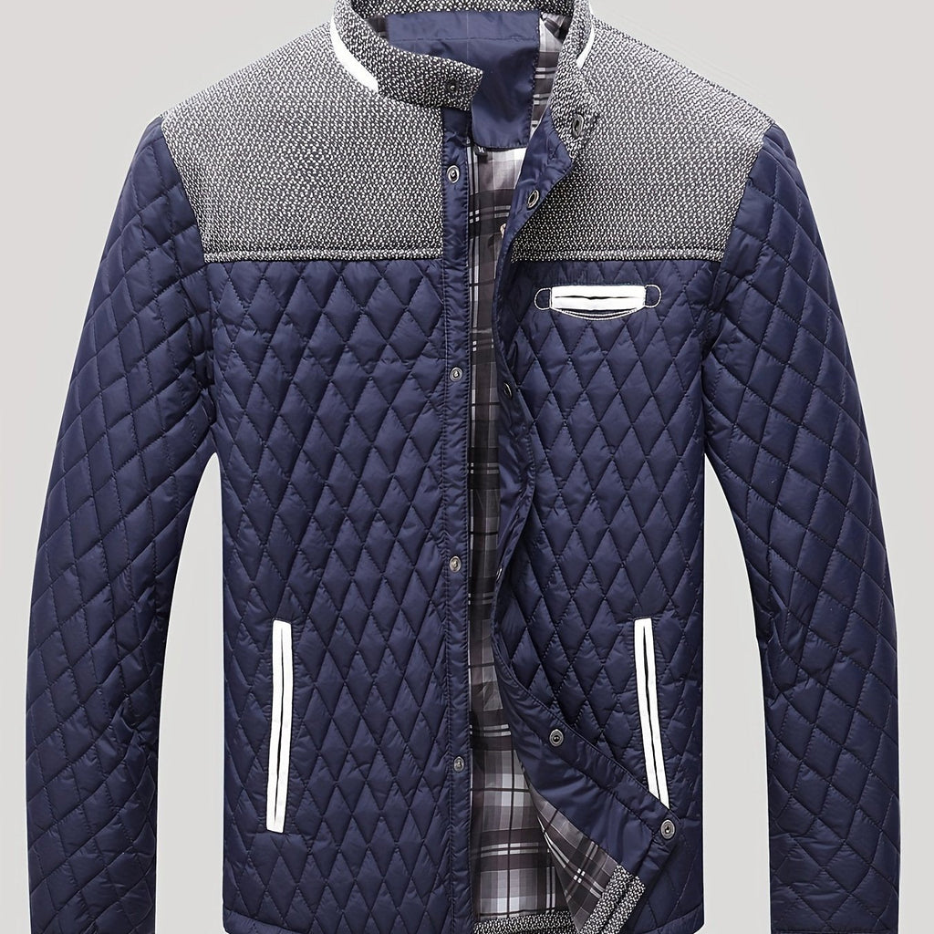 Nigel | Textured Quilted Stand-Collar Jacket