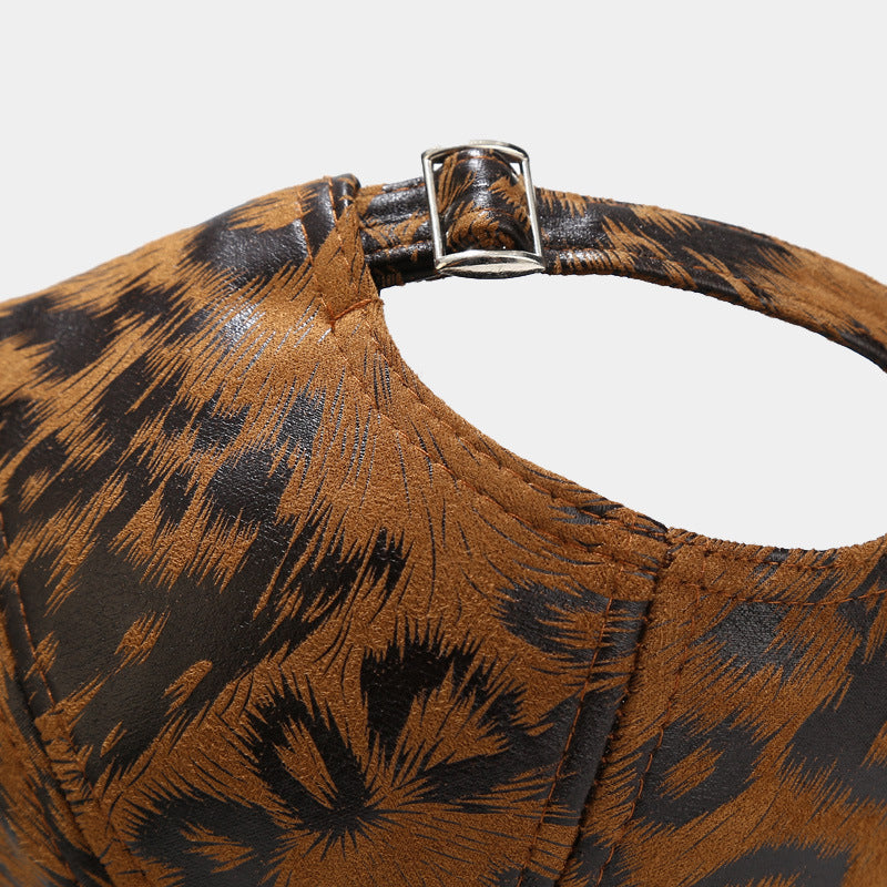 Mayweather Faux Leather Animal Print Baseball Cap