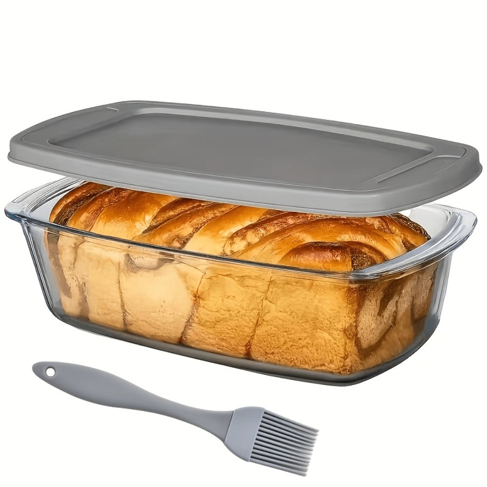 Baking Dish with Handles and Silicone Brush for Baking Bread Cakes