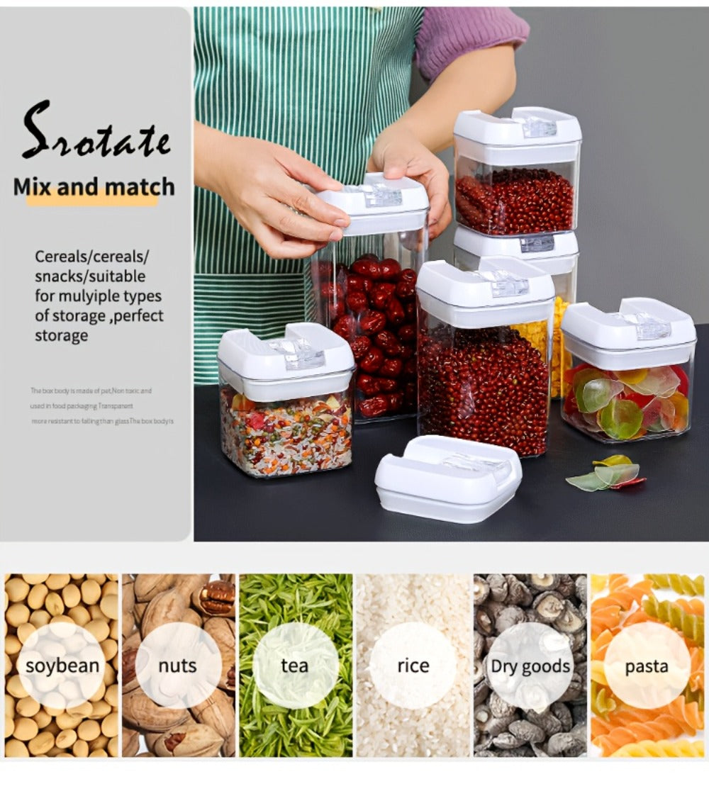 Food Storage Containers, Airtight Plastic Kitchen Organizer Set with Leak-Proof Lids for Meals and Leftovers